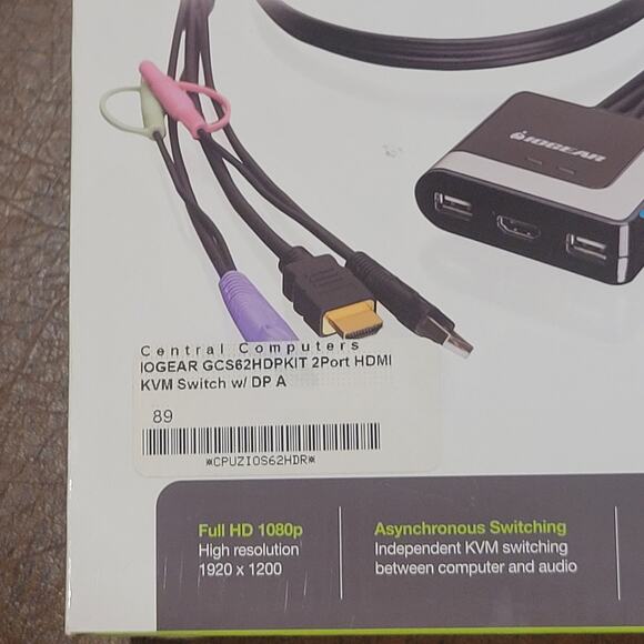 IOGEAR GCS62HDPKIT 2-Port HDMI and DisplayPort Cable KVM Kit with Audio Open box - Picture 2 of 11